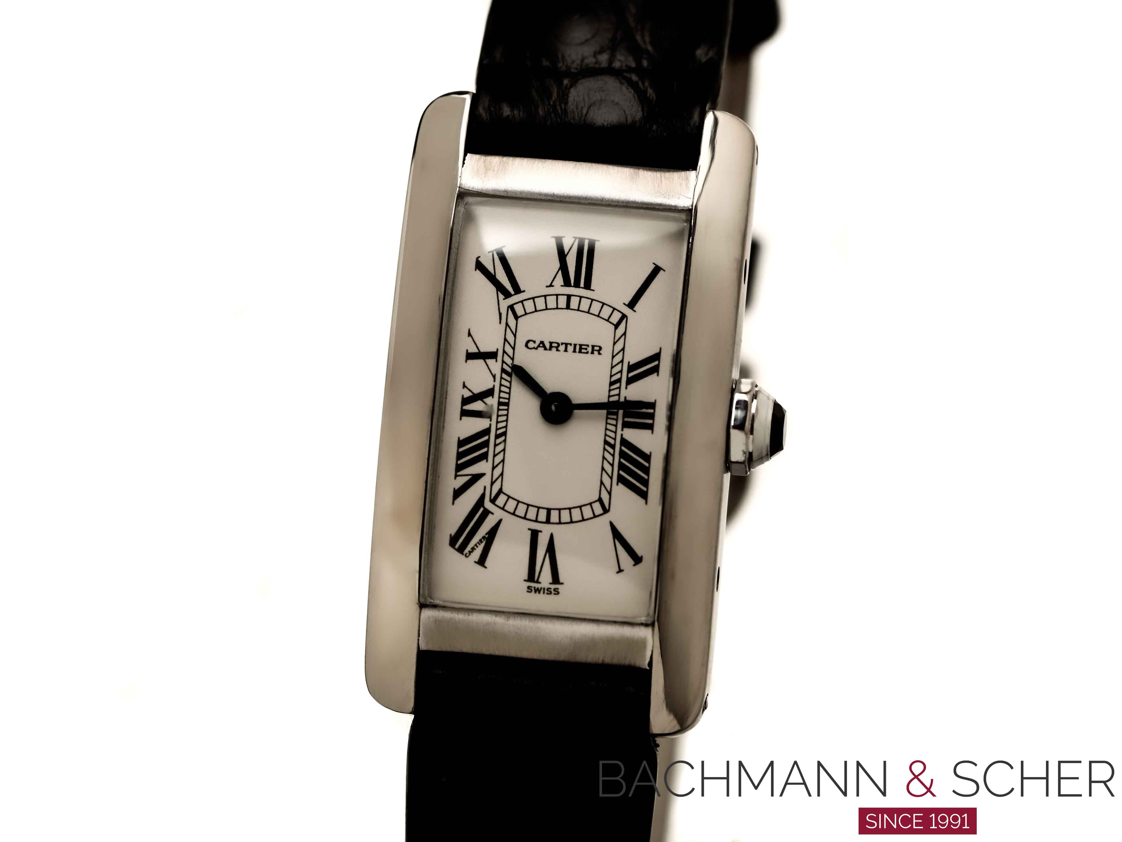 Cartier Tank Americaine Lady Ref 2489 18K White Gold Bj 1998