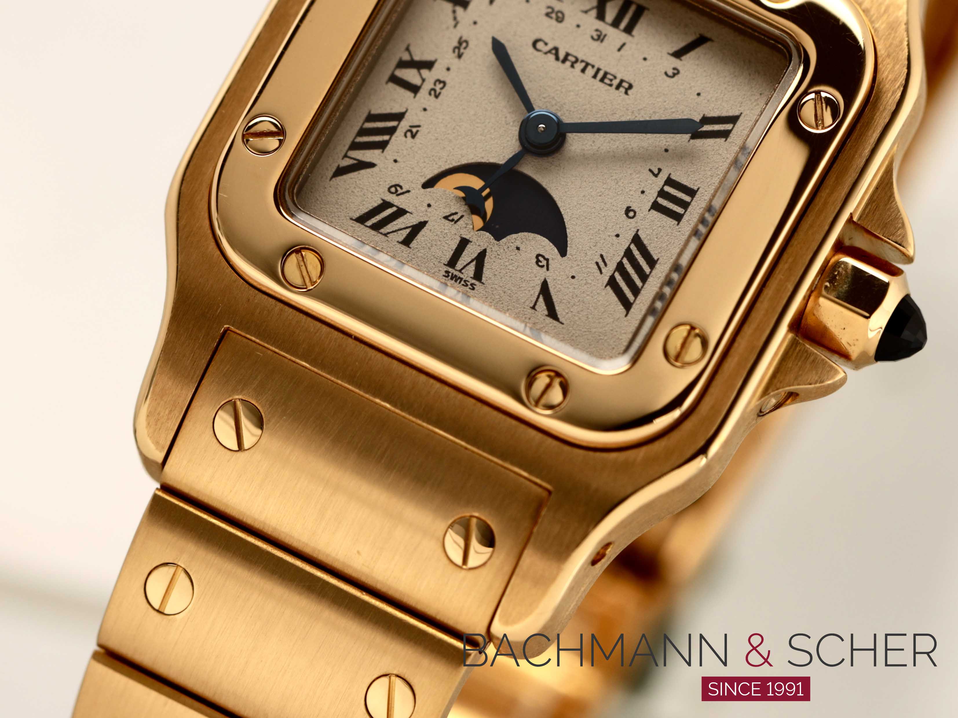 Cartier santos best sale galbee moon phase