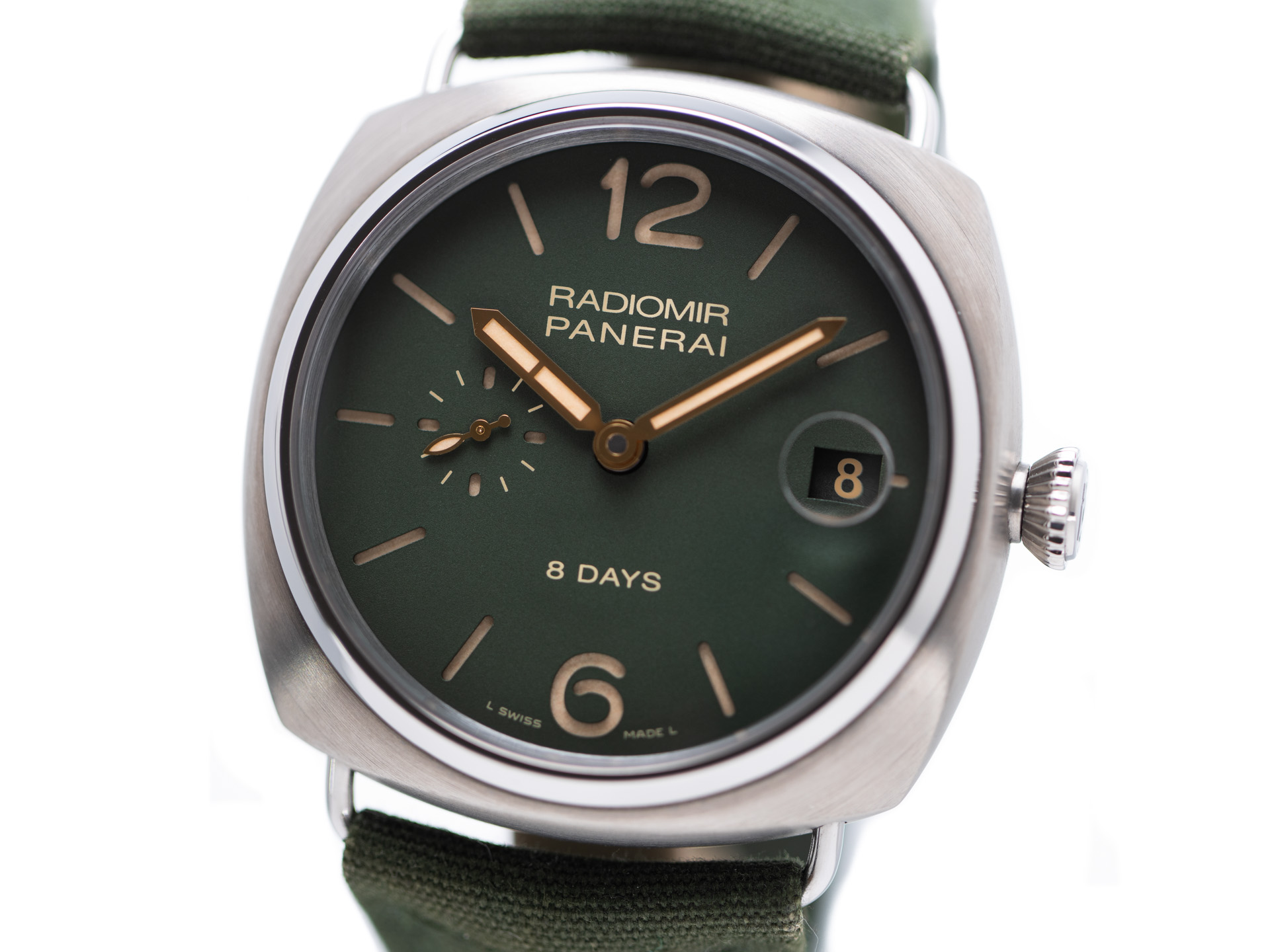 Panerai RADIOMIR 8 Days Titanium PAM00735 Green Dial Box Papers Bj