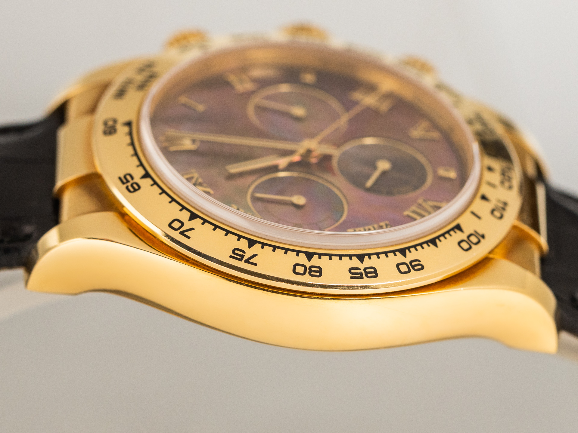 ROLEX DAYTONA COSMOGRAPH Ref-116518 18k Yellow Gold Dark Mother Of 