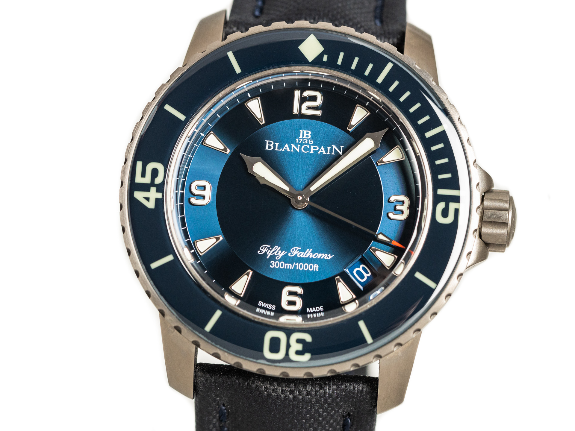 BLANCPAIN FIFTY FATHOMS Ref 1510408 Titanium Blue Dial Box Papers