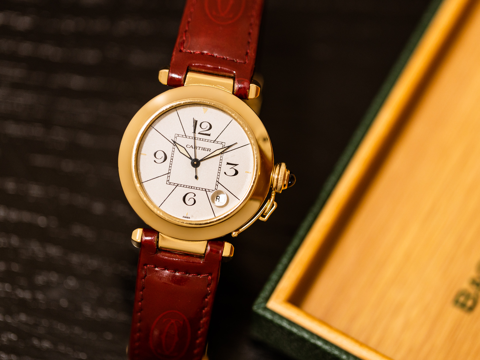 CARTIER PASHA C Ref 1989 18k Yellow Gold Box Bj 1990