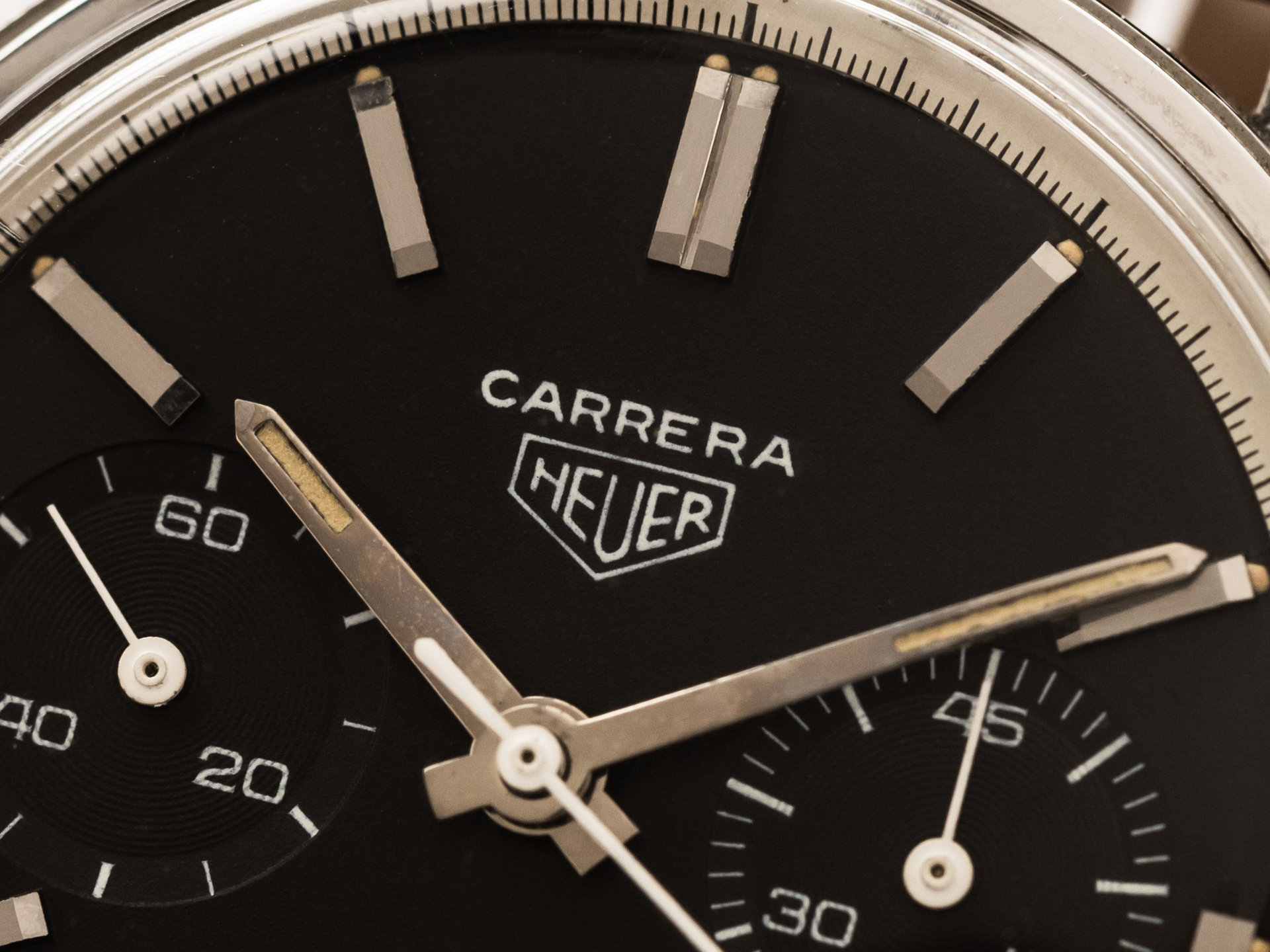 HEUER Vintage CARRERA Chronograph Ref 3647 Steel Bj 1964