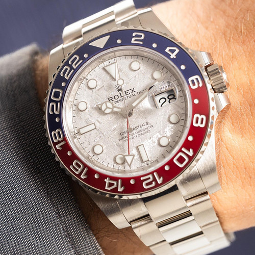 A very beautiful Meteorite dial fitted in its just as beautiful white gold case! Rolex / GMT-Master II / Ref.126719BLRO...