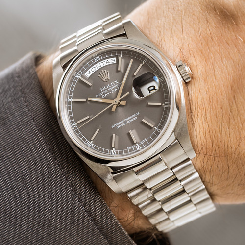 Perfect platinum Day-Date / 18026 from the 80s! Rolex / Day-Date / 18026 / 36mm / 950 platinum / platinum president...